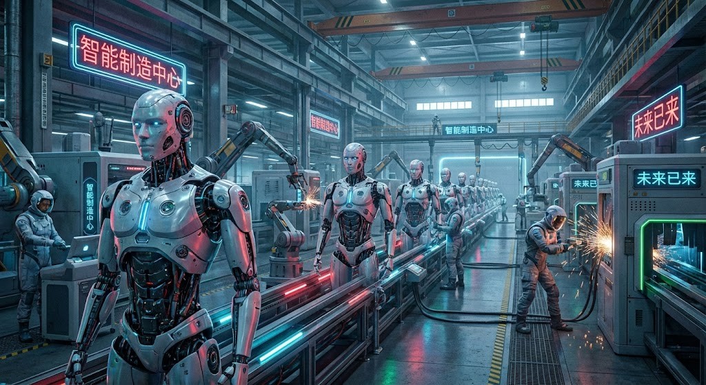 공장에서 대량 생산 중인 중국산 휴머노이드 로봇
