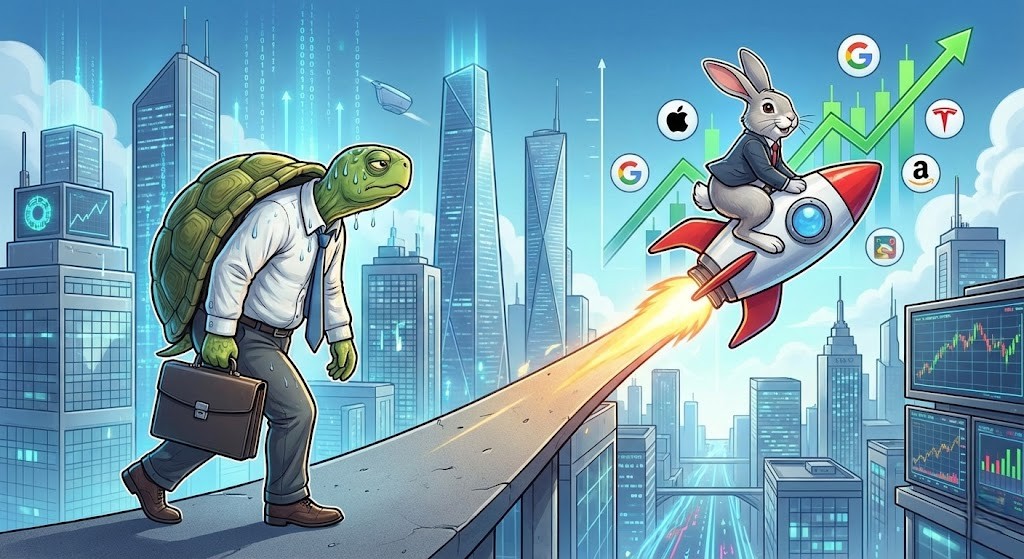 노동 소득보다 빠르게 증가하는 자본 수익 비교 일러스트