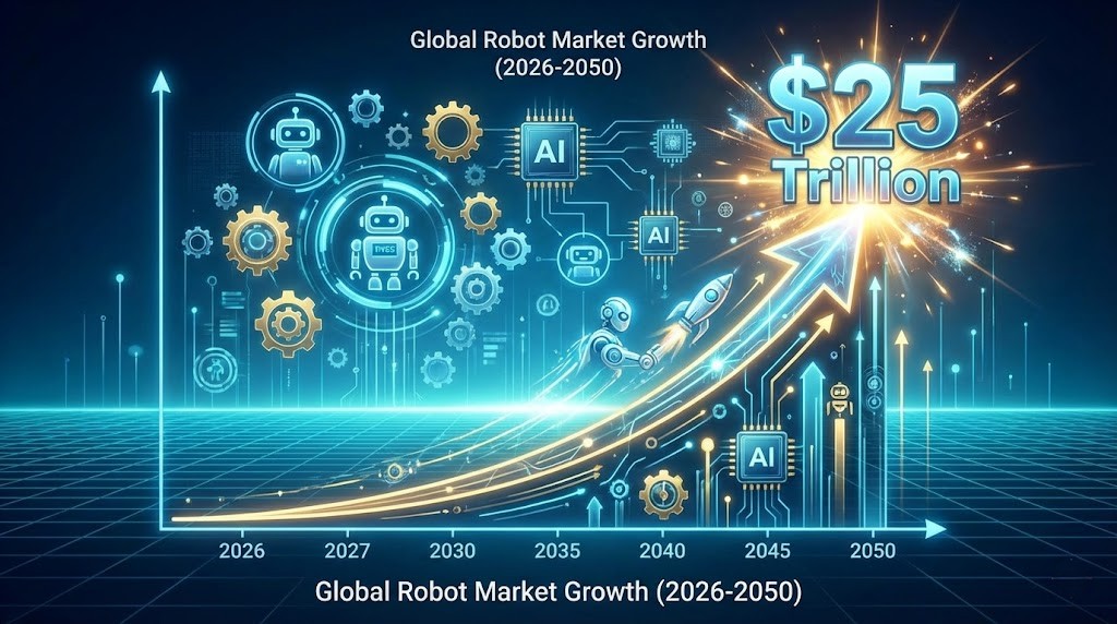 2050년 휴머노이드 로봇 시장 규모 성장 전망 차트