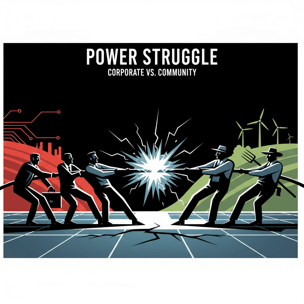 전력 자원을 두고 대립하는 AI 데이터 센터 빅테크 기업과 지역 주민의 줄다리기