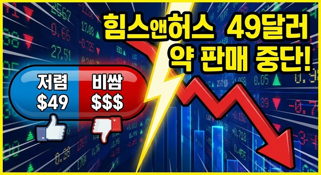힘스앤허스 위고비 복제약 판매 중단 공지와 FDA 규제로 인한 주가 하락 분석 뉴스 썸네일 이미지