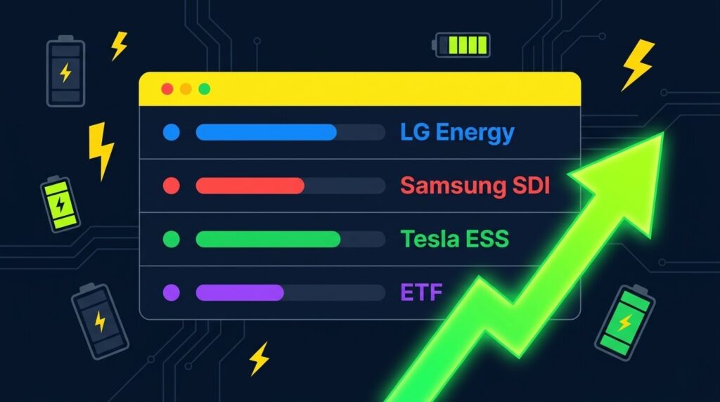 ESS 관련주 LG에너지솔루션 삼성SDI 테슬라 ETF 수혜주 비교 인포그래픽