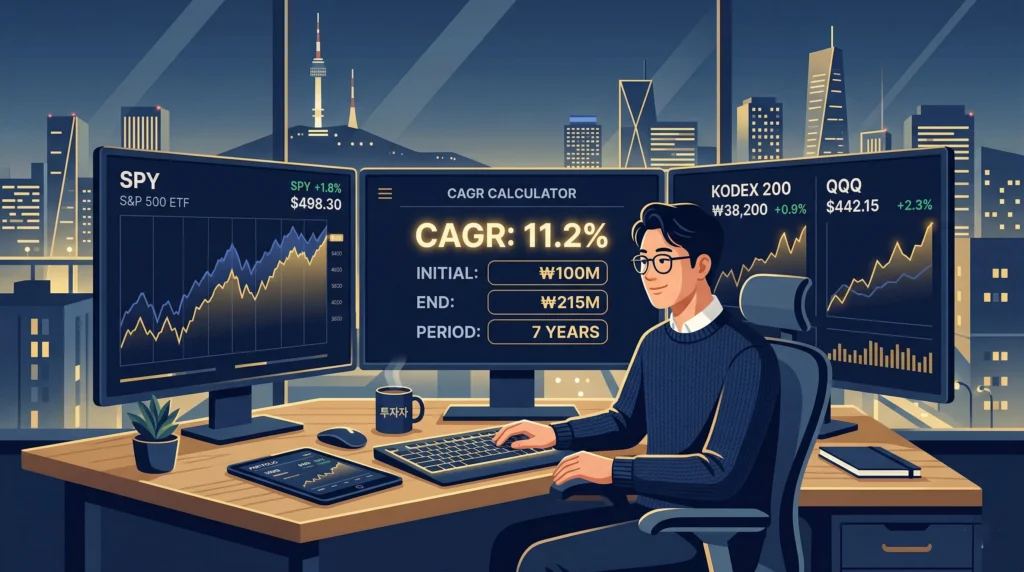 CAGR 계산기로 국내외 ETF 장기 수익률을 비교하는 한국 투자자