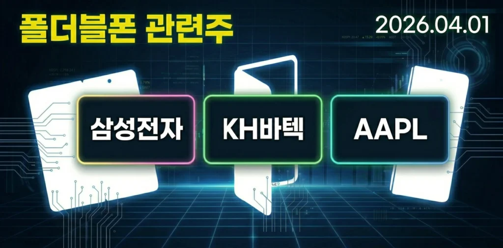 삼성 트라이폴드 단종 관련주 수혜주 ETF 정리 — 삼성전자 KH바텍 애플