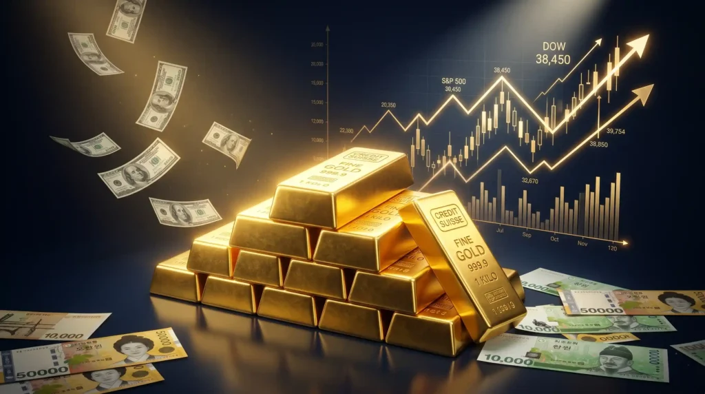 파월 거취 안전자산 금 ETF 달러 헷지 일러스트