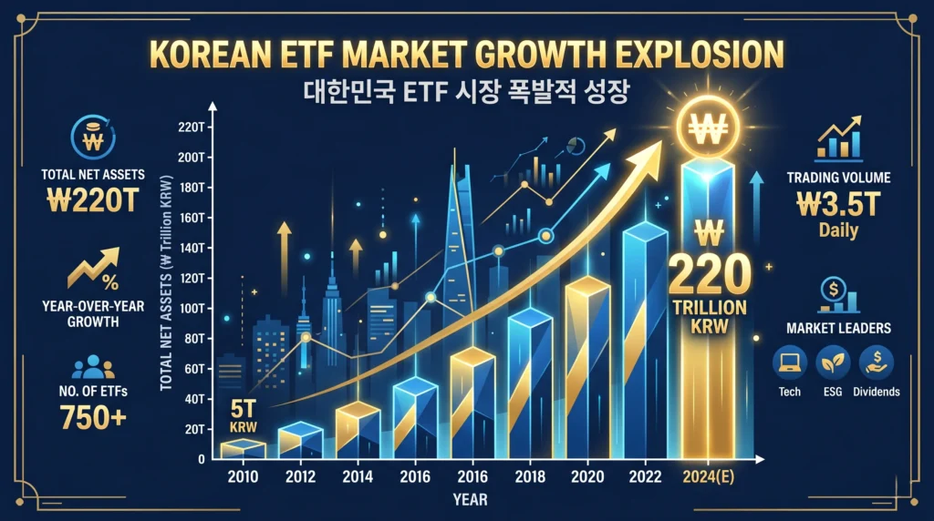 2026년 국내 상장 ETF 순자산 220조원 돌파 시장 성장 추이