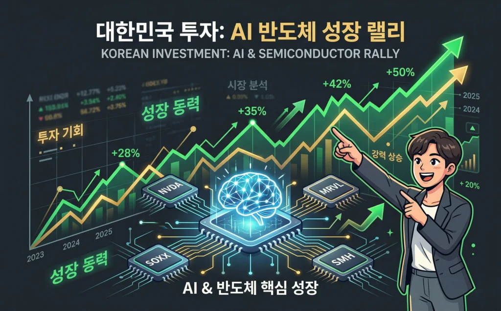 MRVL 주가 관련주 수혜주 AI 반도체 ETF SOXX SMH 한국 투자자 정리