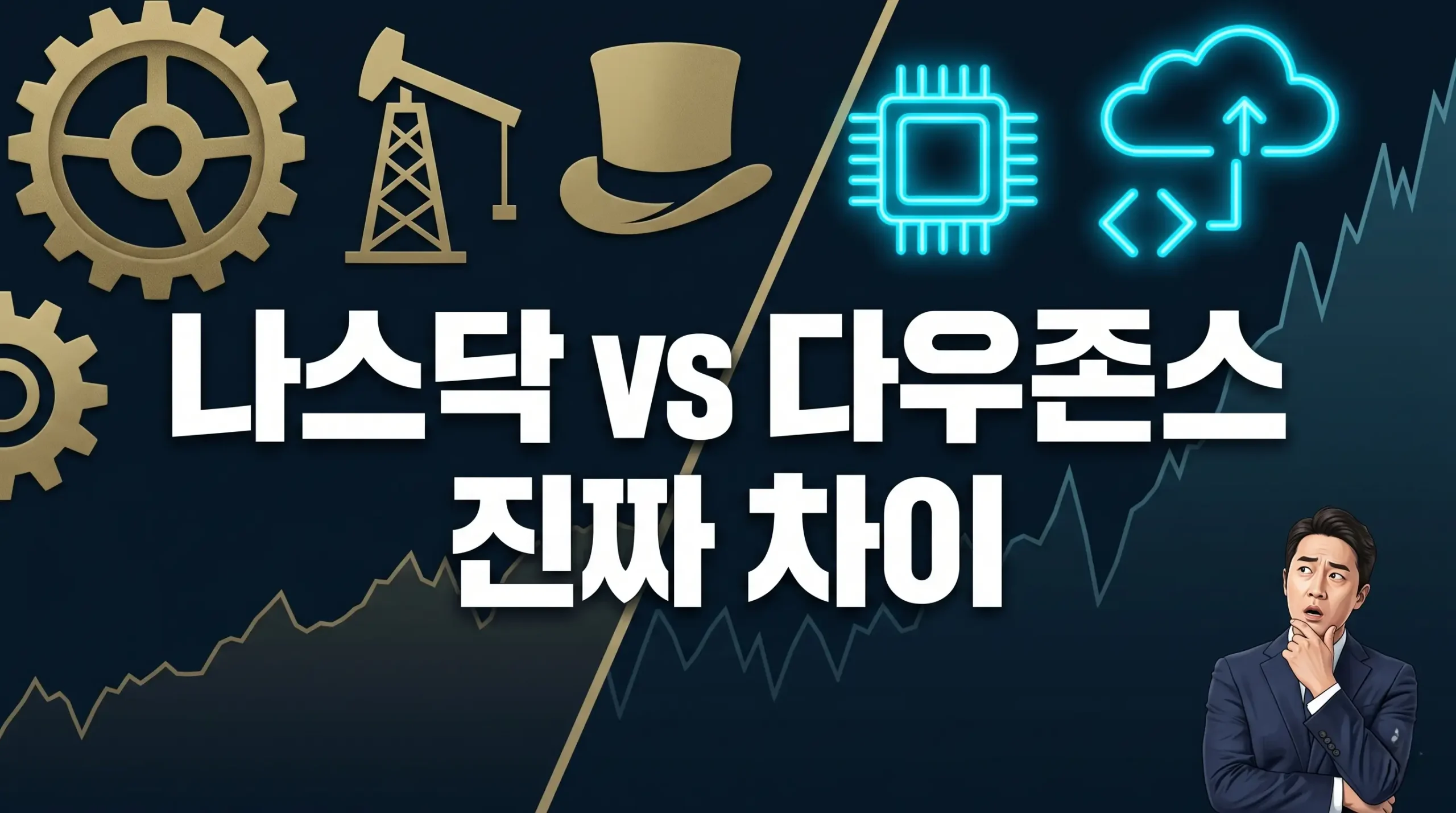나스닥 다우존스 차이 4가지를 비교한 썸네일 이미지