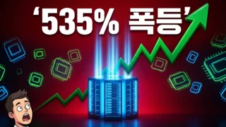네비우스 주가 1년 535% 급등을 시각화한 AI 데이터센터 일러스트