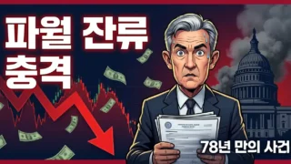 파월 연준 잔류 결정으로 흔들리는 한국 증시 충격 일러스트