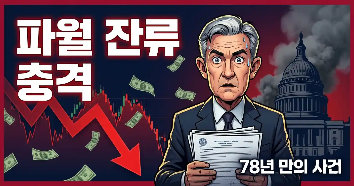 파월 연준 잔류 결정으로 흔들리는 한국 증시 충격 일러스트